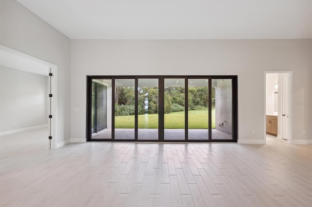 empty room featuring light wood-type flooring