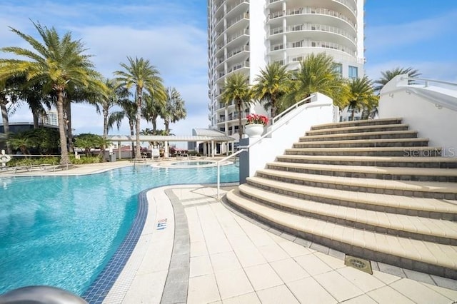 view of pool with a patio area