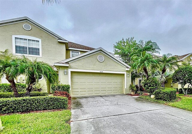 view of front property with a garage