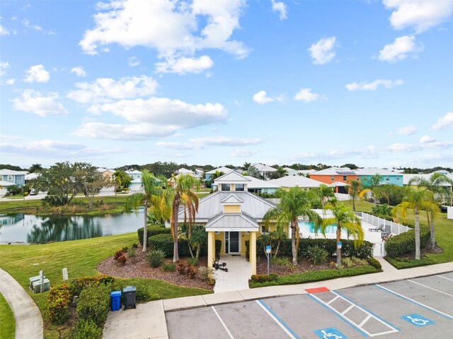 exterior space featuring a water view