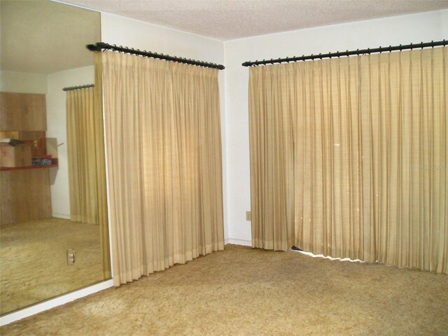 empty room featuring carpet floors and a textured ceiling