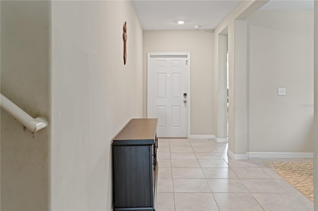 view of tiled foyer entrance