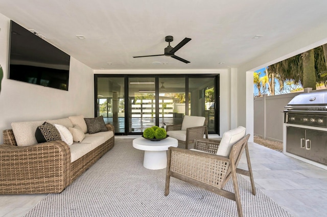 view of patio / terrace with an outdoor hangout area and area for grilling