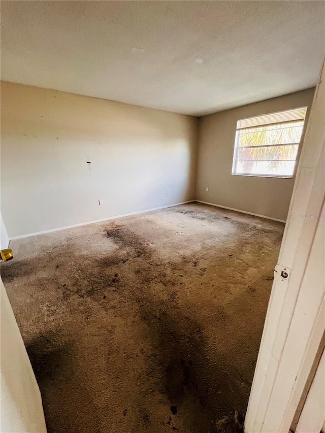 empty room featuring carpet and a textured ceiling