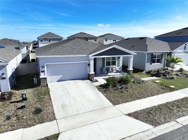 single story home with a garage