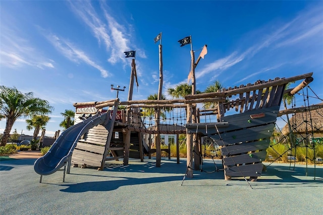 view of community jungle gym