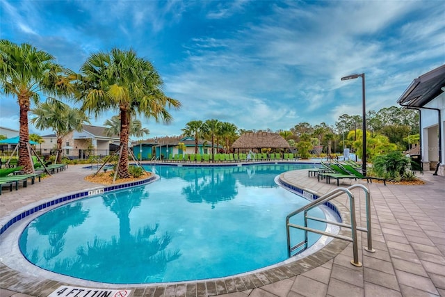 view of pool with a patio area