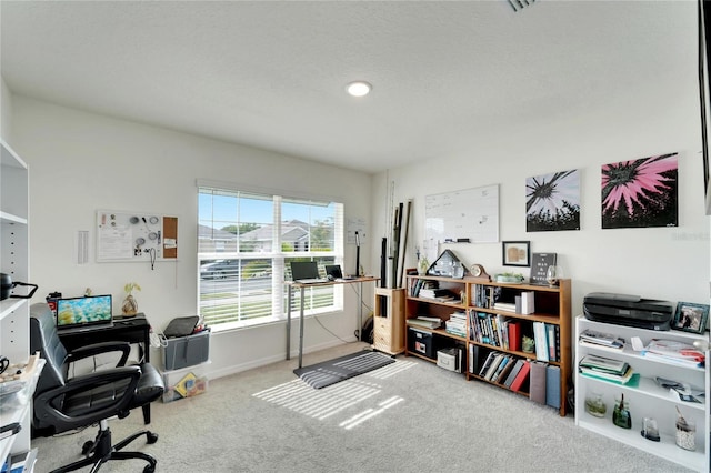 view of carpeted office space