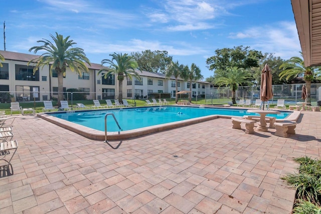 view of pool with a patio area