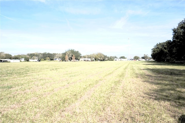 view of yard with a rural view