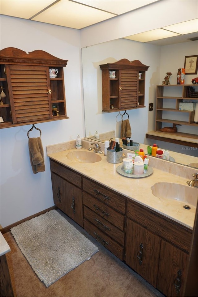 bathroom featuring dual bowl vanity