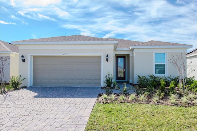 view of front of house with a garage