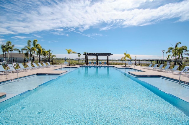 view of pool featuring a pergola