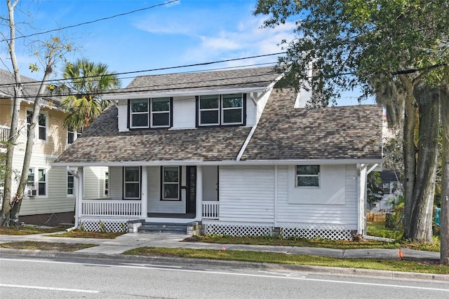 view of front of home featuring covered porch