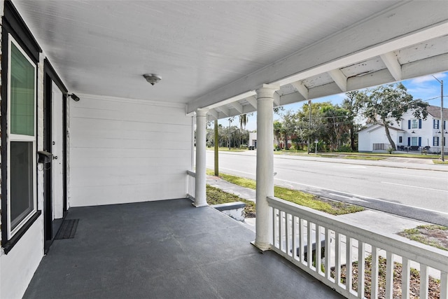 view of terrace with covered porch