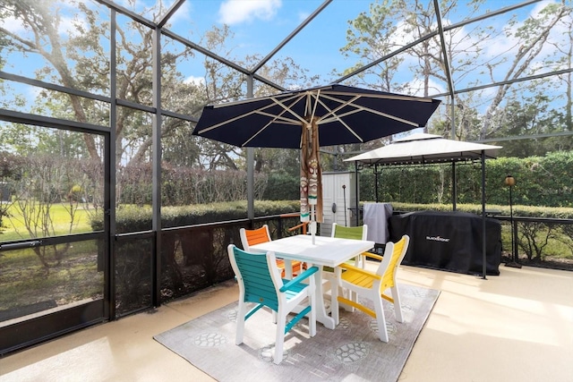 view of sunroom