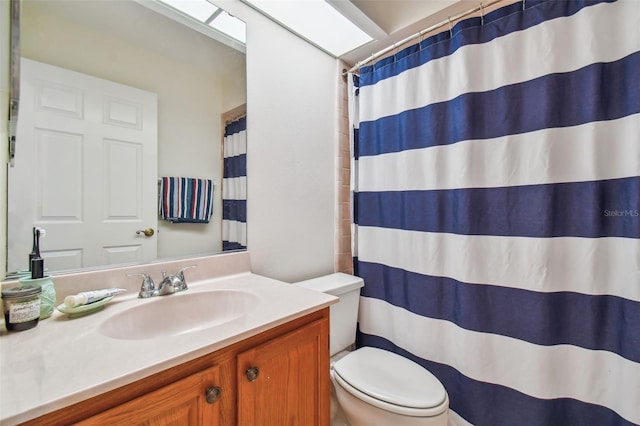 bathroom with toilet and vanity