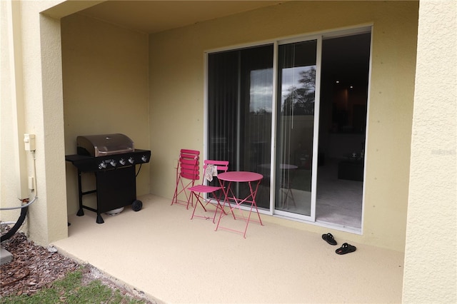 view of patio with area for grilling