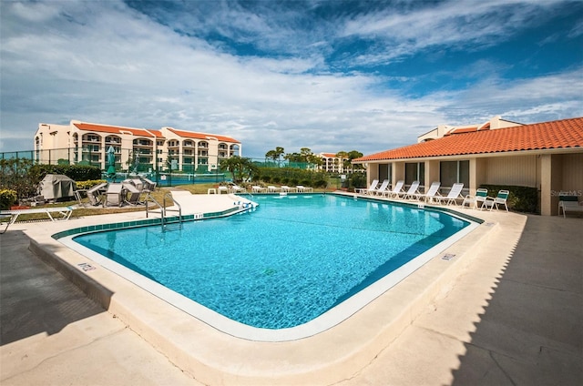 view of pool with a patio area