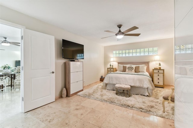 bedroom with ceiling fan