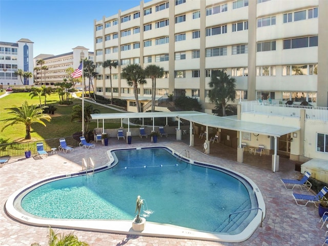 view of pool with a patio area