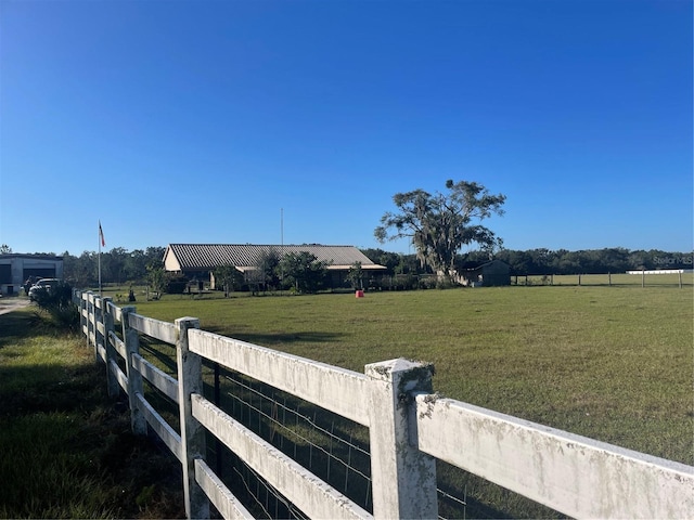 exterior space featuring a rural view