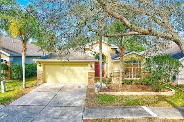 view of front of house featuring a garage