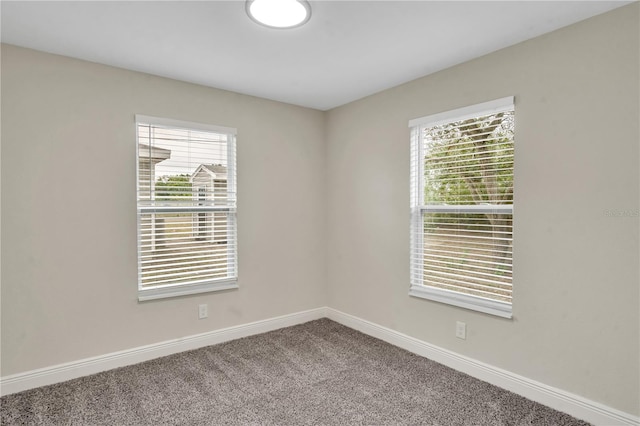 carpeted empty room with a healthy amount of sunlight