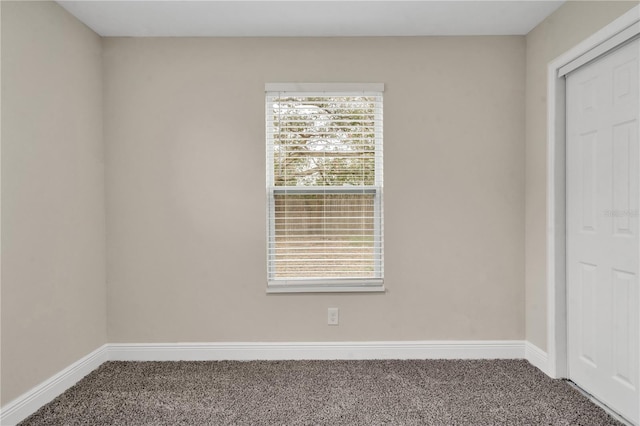 carpeted spare room featuring a wealth of natural light