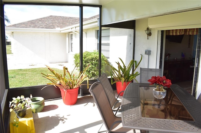 view of sunroom