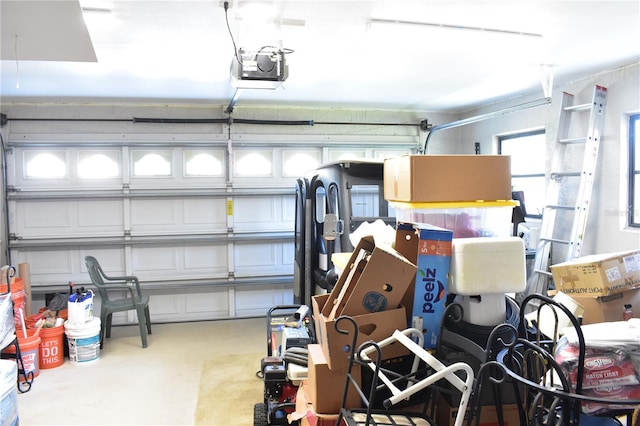 garage featuring a garage door opener