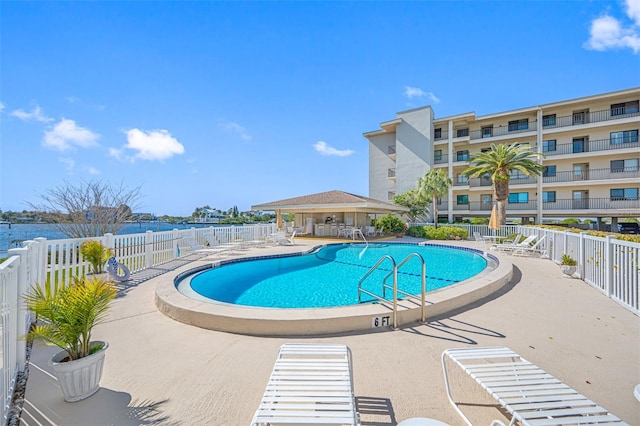 view of pool featuring a patio area