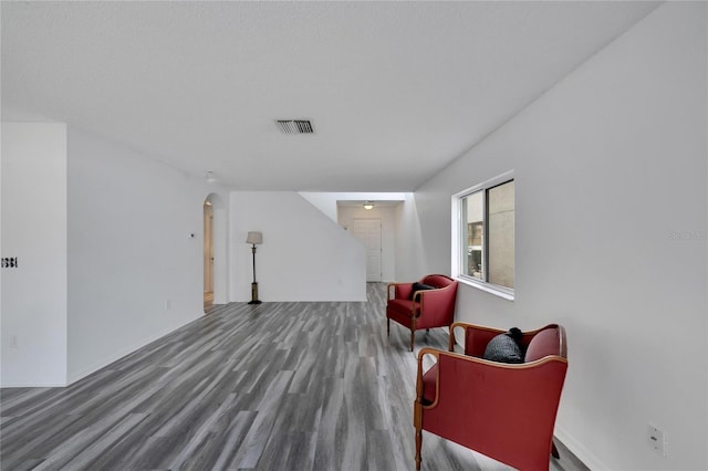 interior space with hardwood / wood-style floors