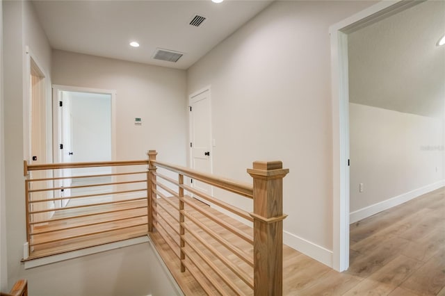 hall featuring light hardwood / wood-style flooring