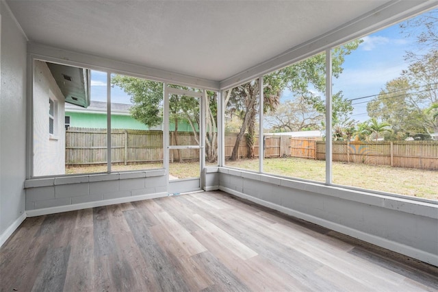 view of unfurnished sunroom