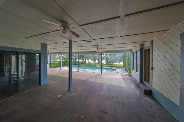 view of patio / terrace featuring ceiling fan