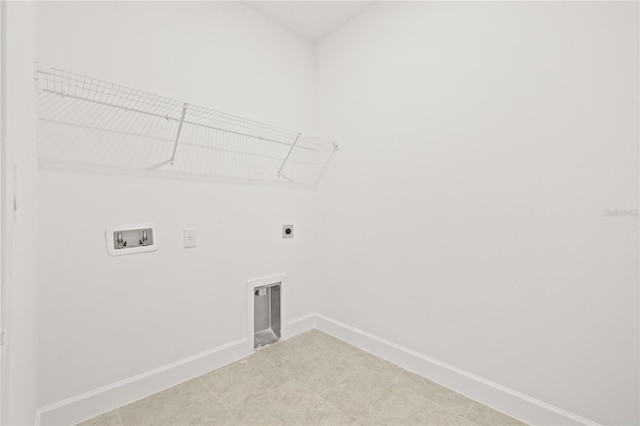 laundry room with washer hookup, hookup for an electric dryer, and tile patterned flooring