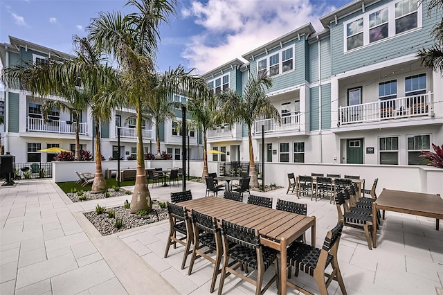 view of patio / terrace with a residential view