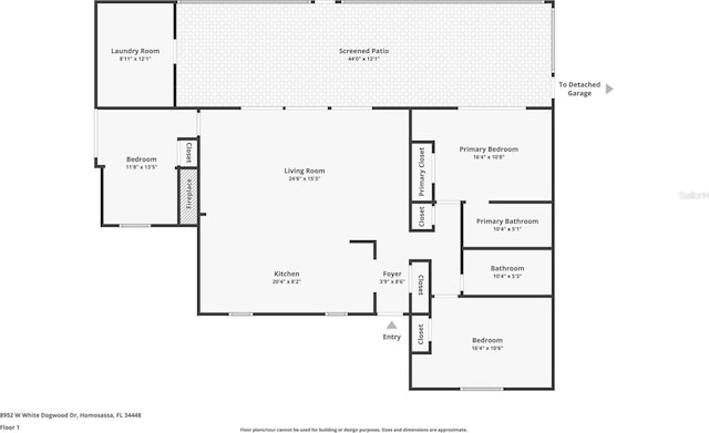 8952 W White Dogwood Dr, Homosassa, FL 34448 - floor plan / room layout