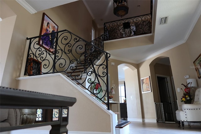 foyer entrance with ornamental molding