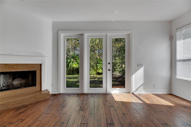 interior space featuring a healthy amount of sunlight and wood-type flooring