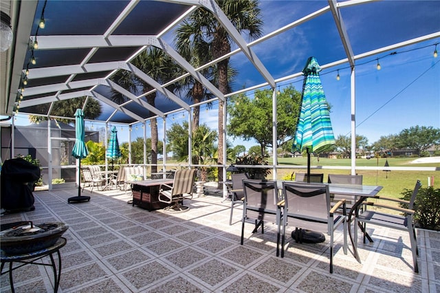 view of sunroom