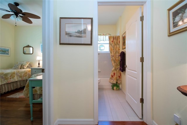 corridor with tile floors