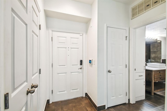 hallway with sink