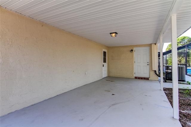 view of patio featuring central air condition unit