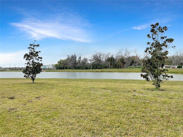 view of yard featuring a water view