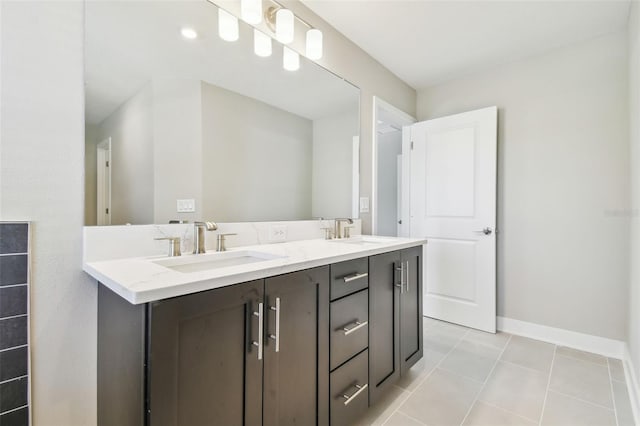 bathroom featuring vanity and tile patterned floors