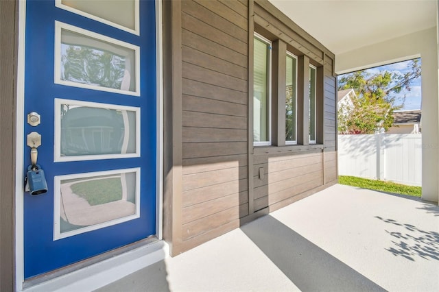 property entrance with a porch