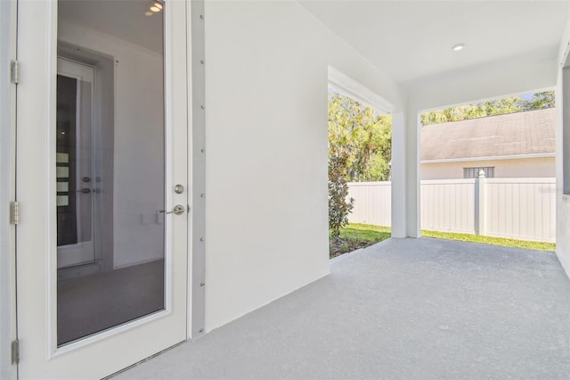 view of patio featuring french doors