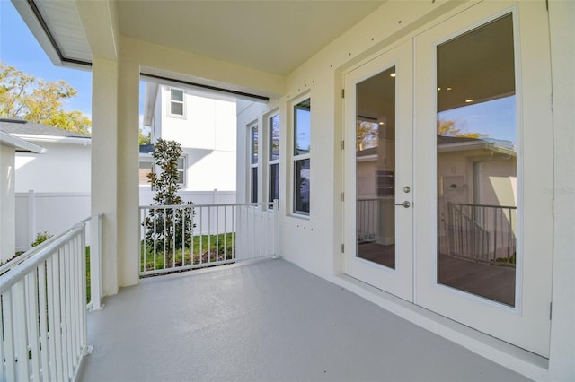 balcony with french doors